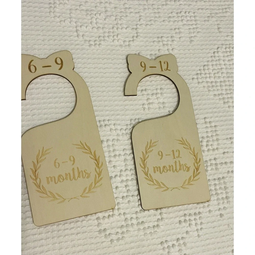 Wooden Baby Nursery Closet Dividers Set of 7 Newborn to 24 Month